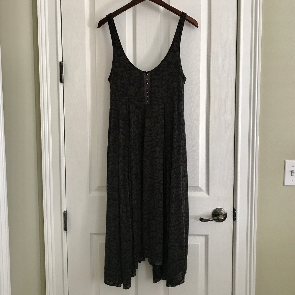 Free People Gray Burnout Leopard Print Tank Dress - Picture 6 of 8